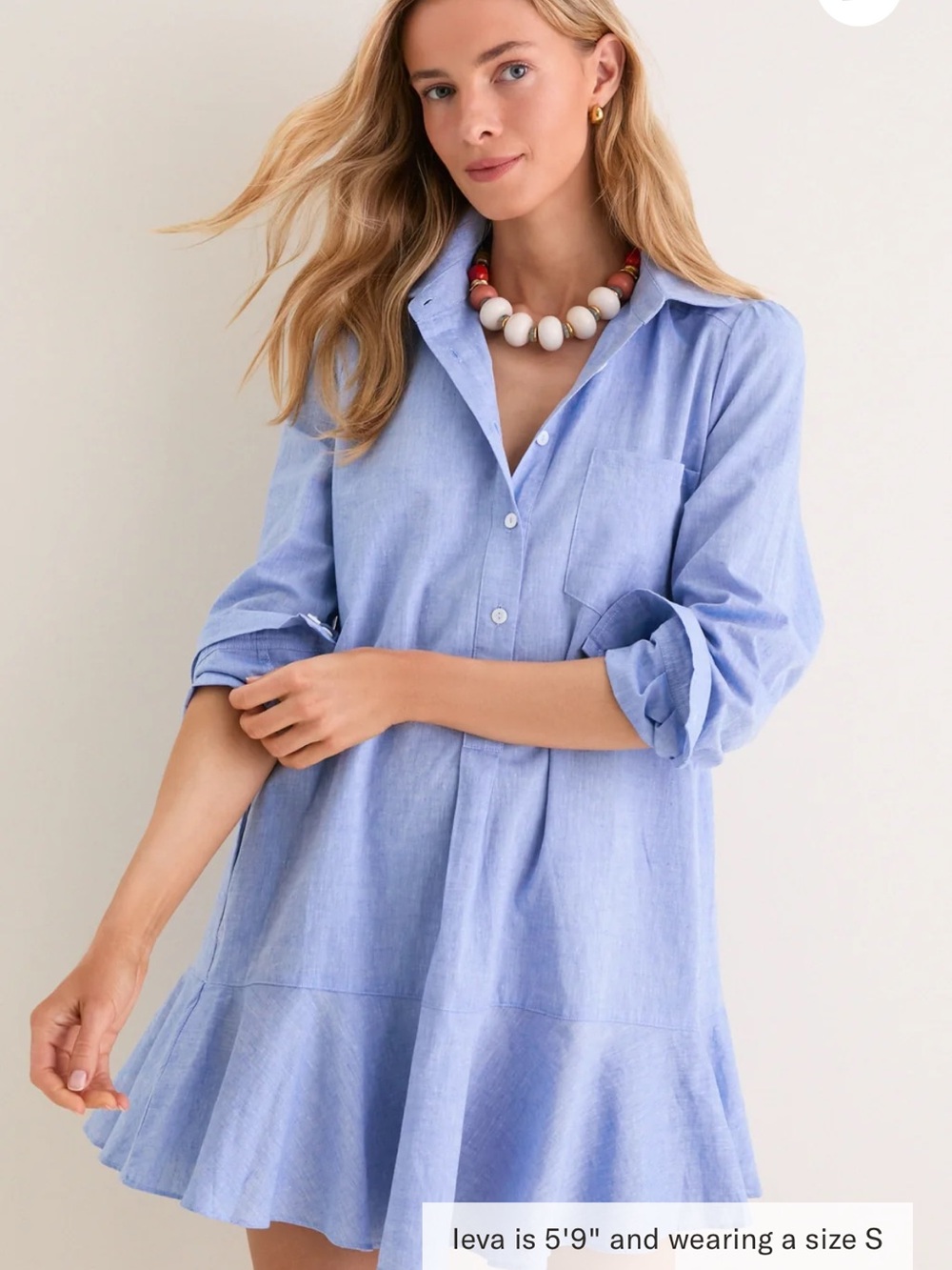 Tuckernuck Chambray Callahan Mini Shirt Dress Preppy Quiet Luxury Coastal Sz: M